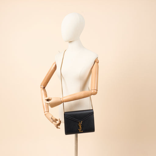 Picture of Saint Laurent Cross Body Cassandre Chain Flap Bag in Black, Calfskin Leather