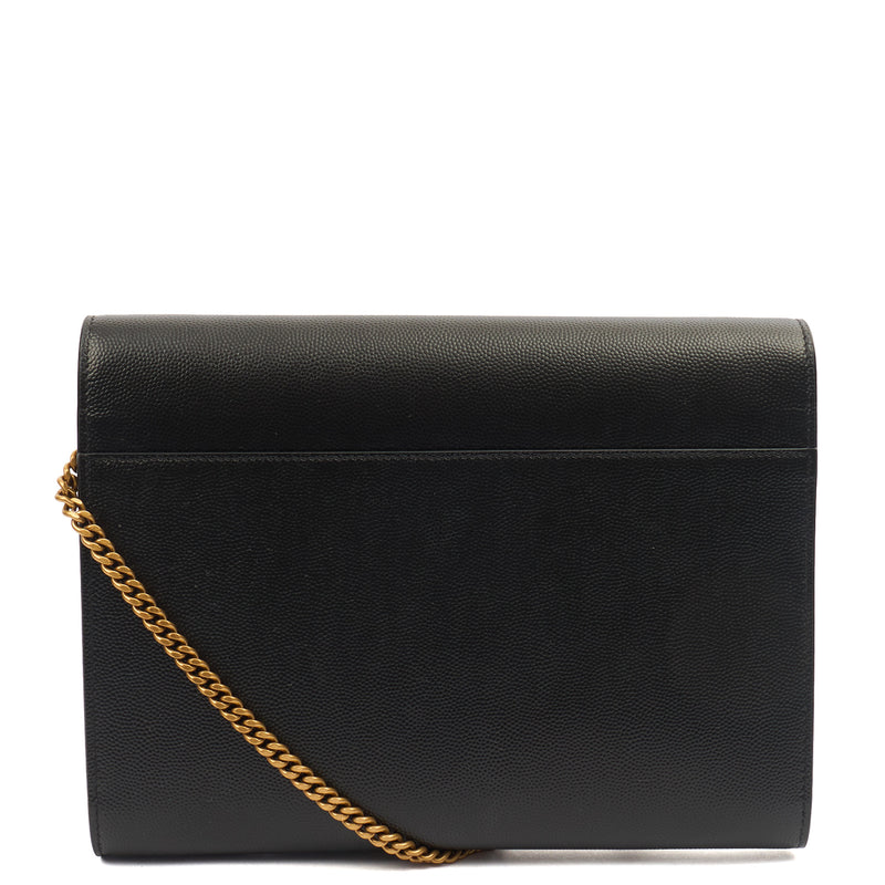 Picture of Saint Laurent Cross Body Cassandre Chain Flap Bag in Black, Calfskin Leather
