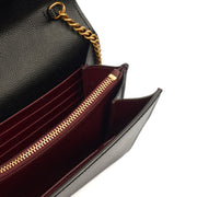 Picture of Saint Laurent Cross Body Cassandre Chain Flap Bag in Black, Calfskin Leather