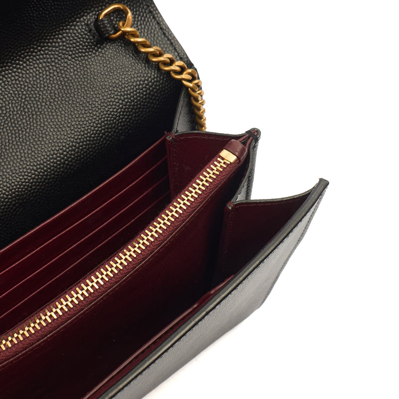 Picture of Saint Laurent Cross Body Cassandre Chain Flap Bag in Black, Calfskin Leather