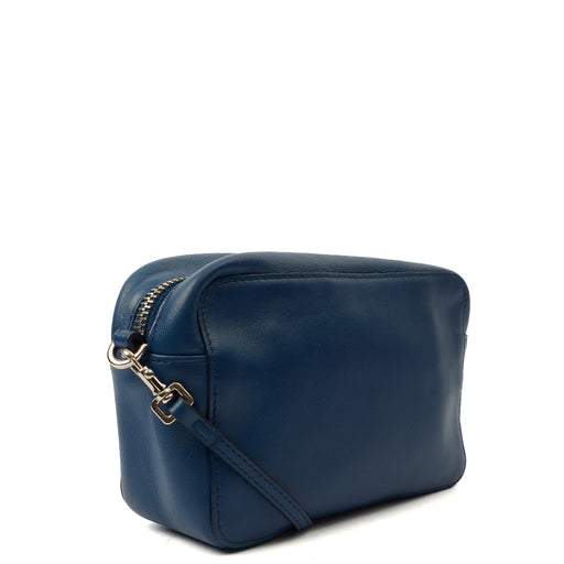 Picture of Mulberry Cross Body Blossom Pochette with strap  in Blue, Calfskin Leather