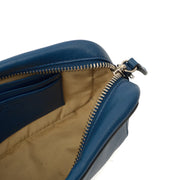 Picture of Mulberry Cross Body Blossom Pochette with strap  in Blue, Calfskin Leather