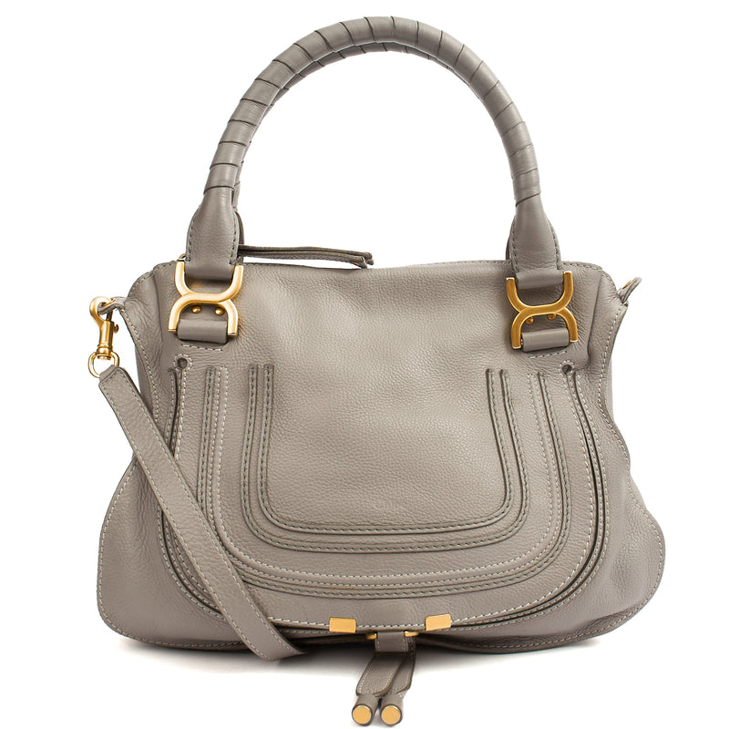 Picture of Chloe Tote Marcie - Medium in Grey, Calfskin Leather