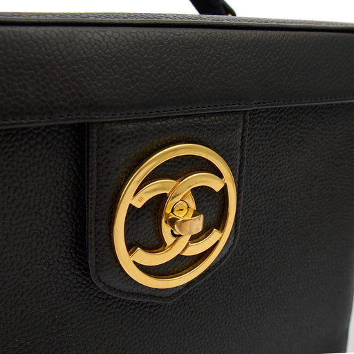 Picture of Chanel Top Handle Vanity Case in Black, Caviar Leather