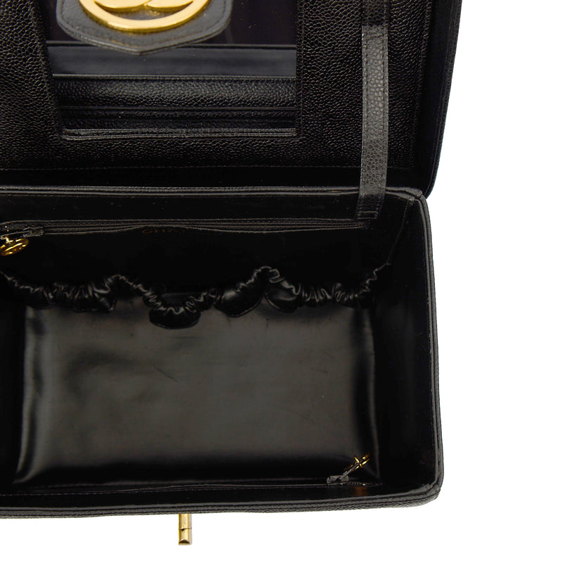 Picture of Chanel Top Handle Vanity Case in Black, Caviar Leather