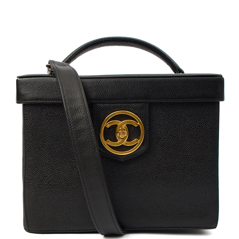 Picture of Chanel Top Handle Vanity Case in Black, Caviar Leather