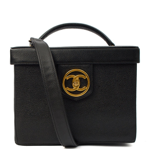 Picture of Chanel Top Handle Vanity Case in Black, Caviar Leather