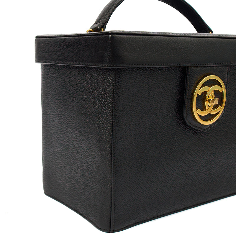 Picture of Chanel Top Handle Vanity Case in Black, Caviar Leather
