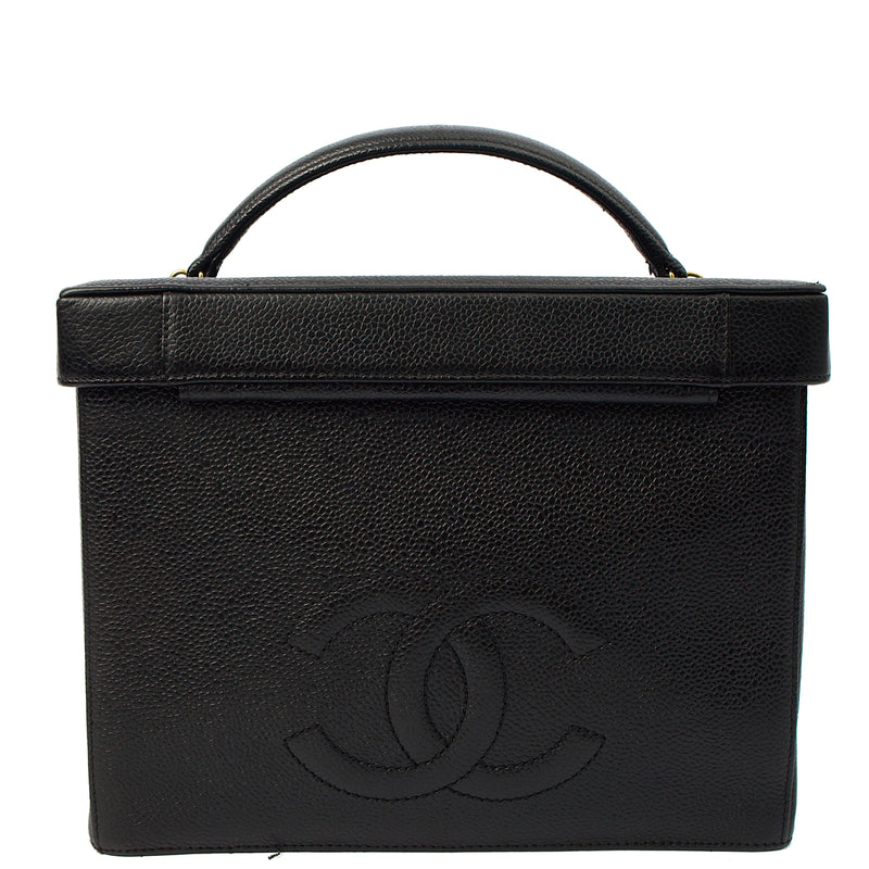 Picture of Chanel Top Handle Vanity Case in Black, Caviar Leather