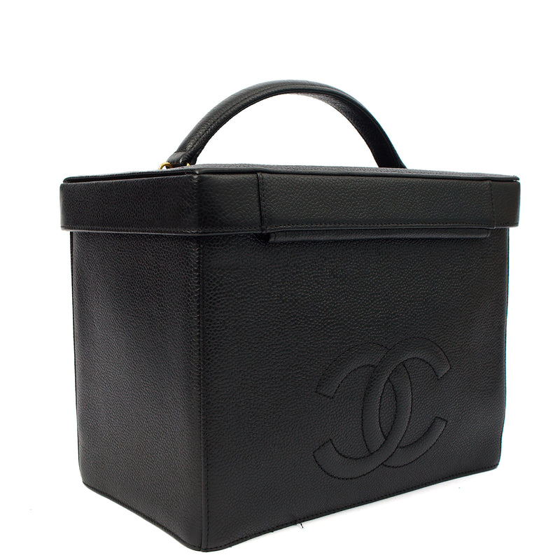 Picture of Chanel Top Handle Vanity Case in Black, Caviar Leather