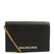 Picture of Balenciaga Cross Body Gossip Wallet On Chain in Black, Veau (Calfskin)