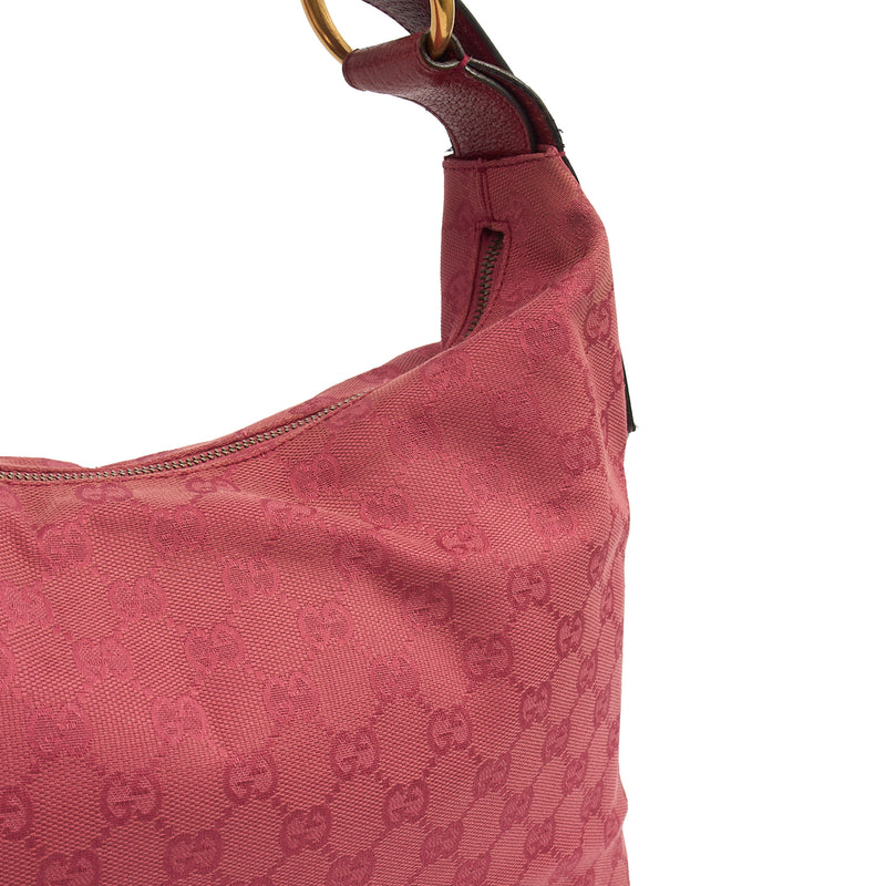 Picture of Gucci Shoulder Bag GG Horsebit Hobo Shoulder in Pink, GG Supreme Canvas