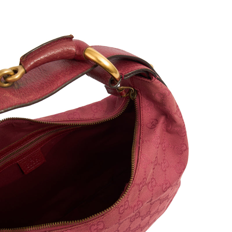 Picture of Gucci Shoulder Bag GG Horsebit Hobo Shoulder in Pink, GG Supreme Canvas