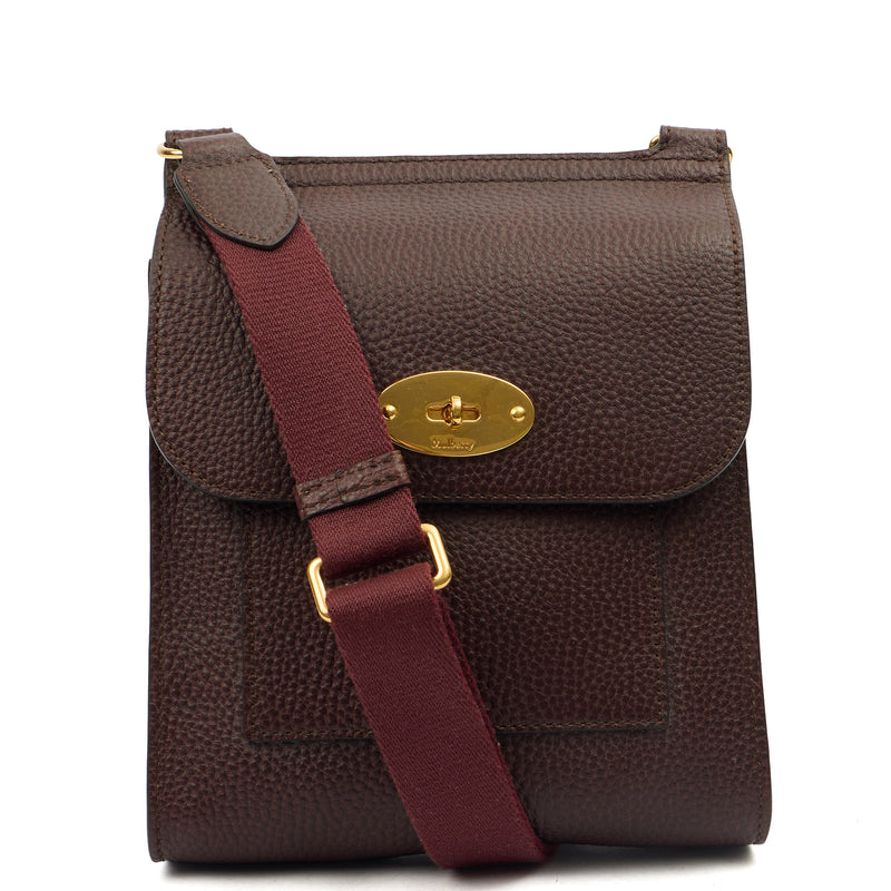 Picture of Mulberry Cross Body Antony - Small in Oxblood, Calfskin Leather