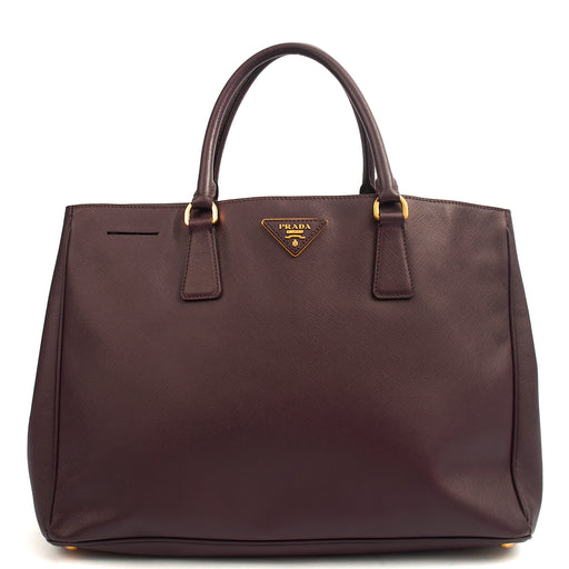 Picture of Prada Tote Galleria - Medium Double Zip Tote in Cognac, Saffiano Leather