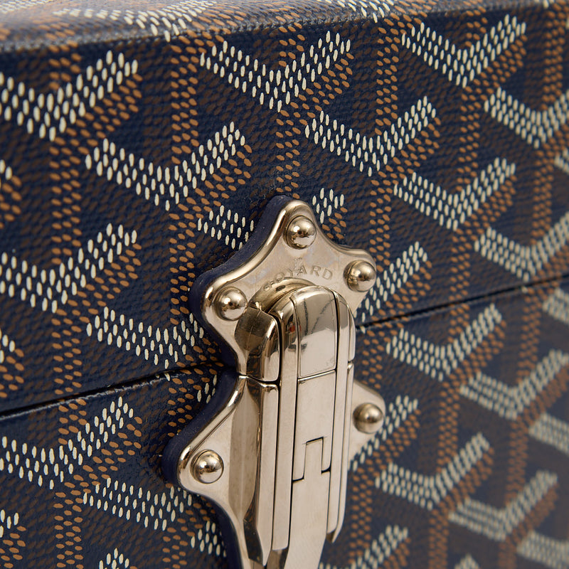 Picture of Goyard Cross Body Cassette Trunk in Navy, Leather