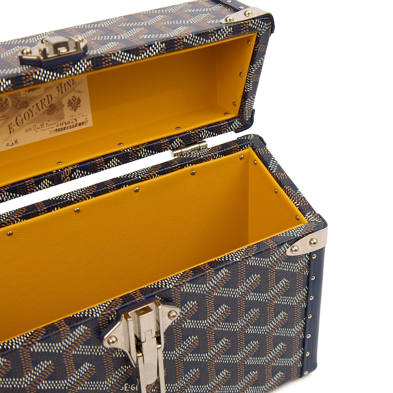 Picture of Goyard Cross Body Cassette Trunk in Navy, Leather
