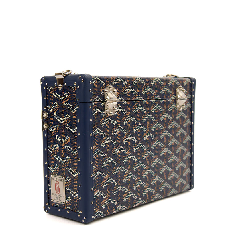 Picture of Goyard Cross Body Cassette Trunk in Navy, Leather
