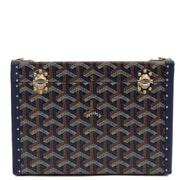 Picture of Goyard Cross Body Cassette Trunk in Navy, Leather