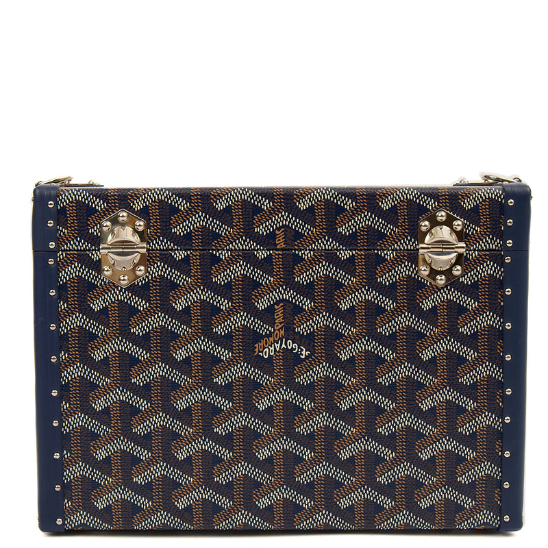 Picture of Goyard Cross Body Cassette Trunk in Navy, Leather