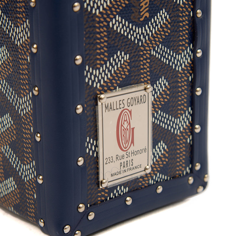 Picture of Goyard Cross Body Cassette Trunk in Navy, Leather
