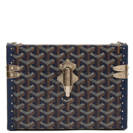 Picture of Goyard Cross Body Cassette Trunk in Navy, Leather