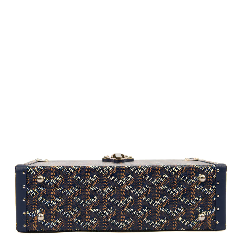Picture of Goyard Cross Body Cassette Trunk in Navy, Leather