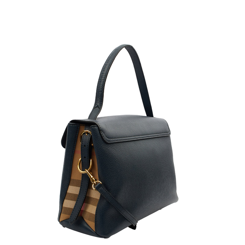 Picture of Burberry Cross Body Camberley Tote - Medium in Navy, Leather