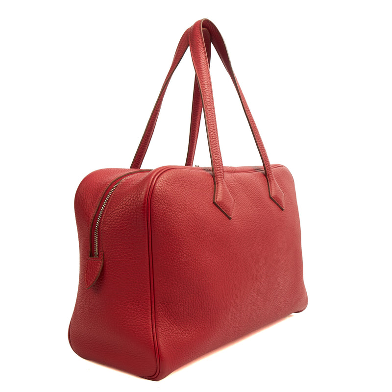 Picture of Hermes Tote Victoria 35 in Rouge Vif, Togo Leather
