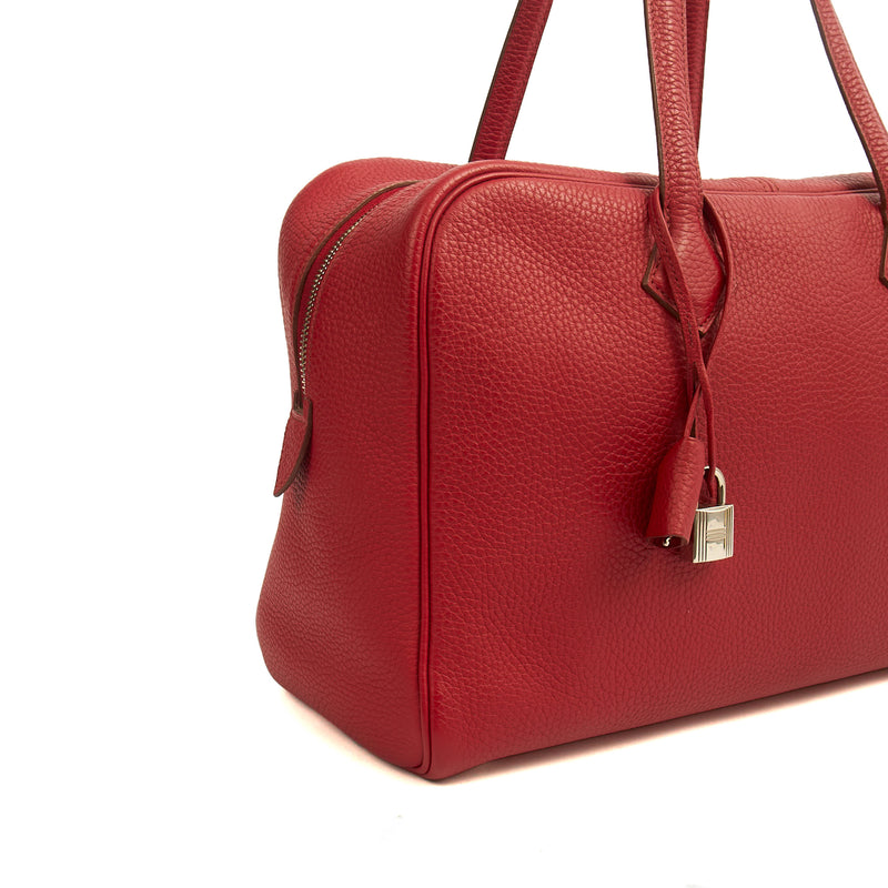 Picture of Hermes Tote Victoria 35 in Rouge Vif, Togo Leather