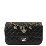 Picture of Chanel Shoulder Bag Valentines Single Flap - Medium in Black, Lambskin Leather