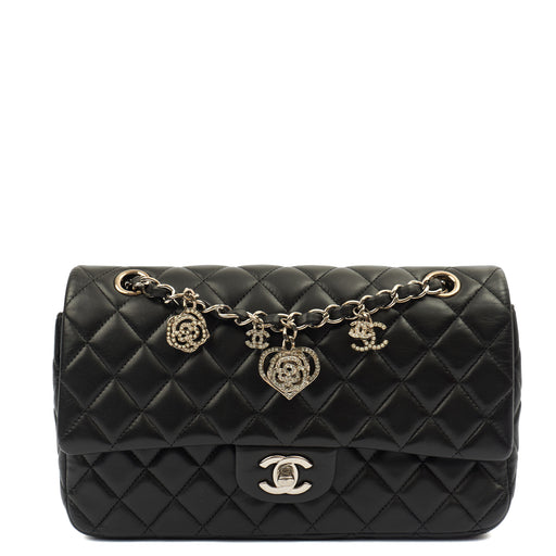 Picture of Chanel Shoulder Bag Valentines Single Flap - Medium in Black, Lambskin Leather