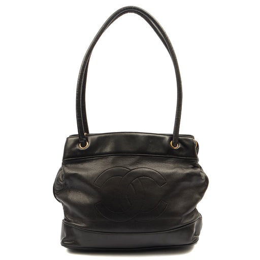 Picture of Chanel Tote Vintage Shoulder Bag in Black, Lambskin Leather