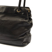 Picture of Chanel Tote Vintage Shoulder Bag in Black, Lambskin Leather