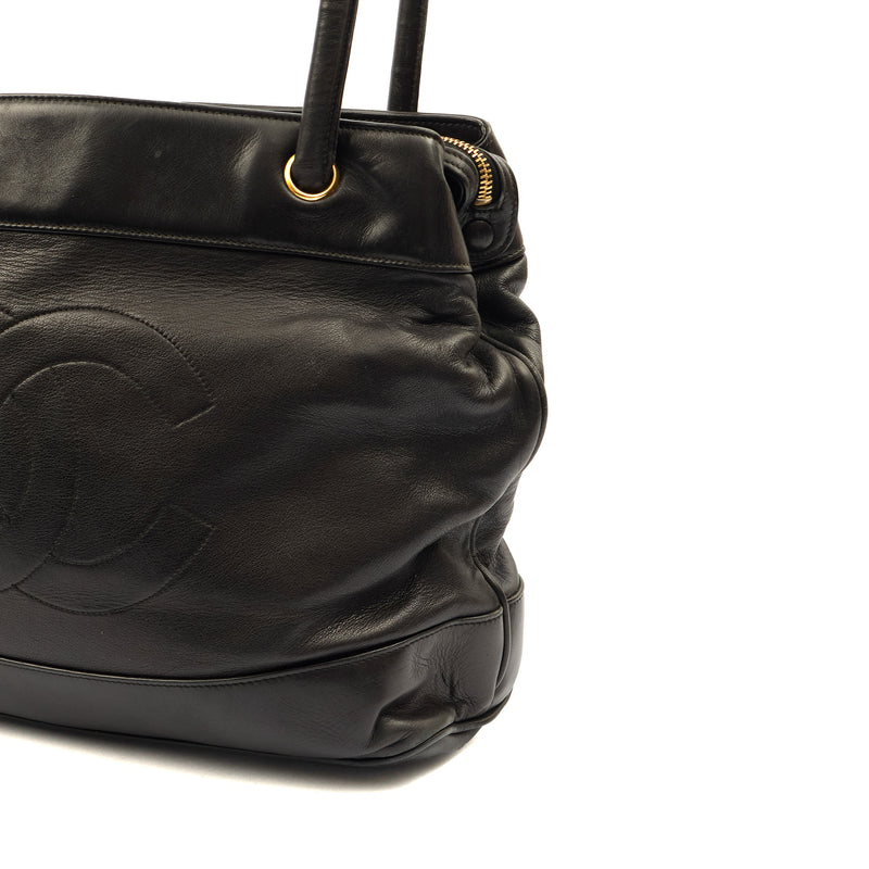 Picture of Chanel Tote Vintage Shoulder Bag in Black, Lambskin Leather