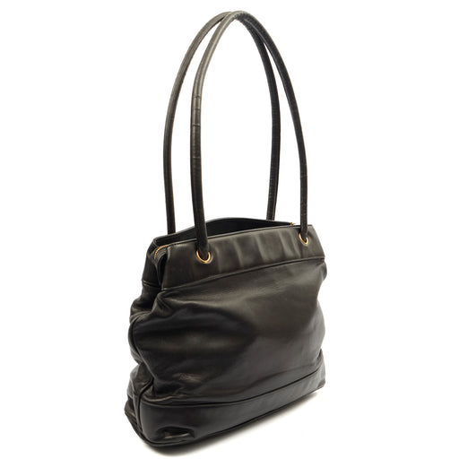 Picture of Chanel Tote Vintage Shoulder Bag in Black, Lambskin Leather