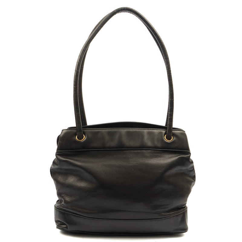 Picture of Chanel Tote Vintage Shoulder Bag in Black, Lambskin Leather