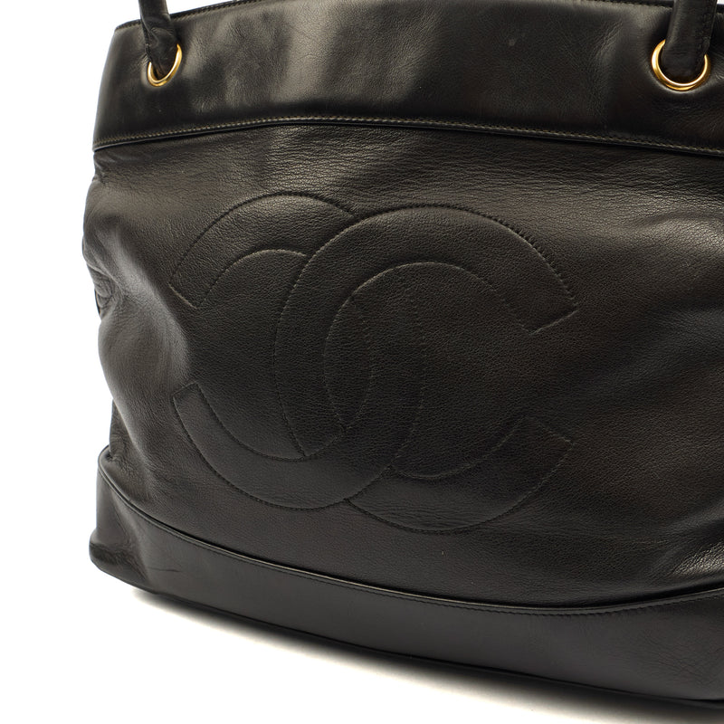 Picture of Chanel Tote Vintage Shoulder Bag in Black, Lambskin Leather