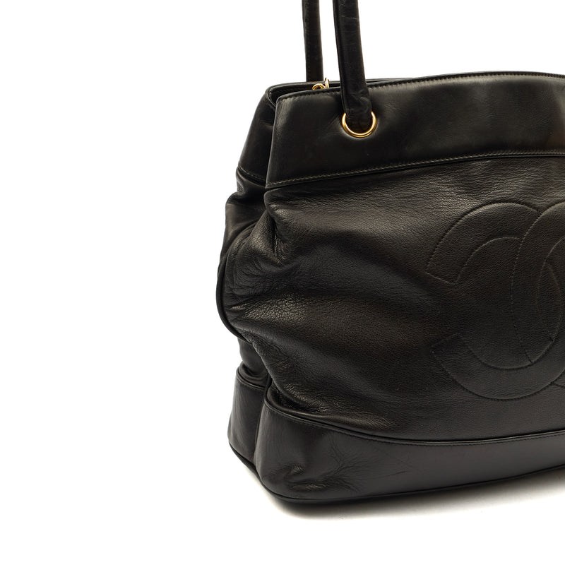 Picture of Chanel Tote Vintage Shoulder Bag in Black, Lambskin Leather