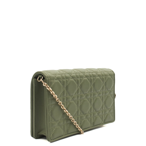 Picture of Christian Dior Cross Body Lady Dior Pouch in Green, Leather