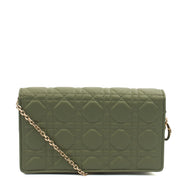 Picture of Christian Dior Cross Body Lady Dior Pouch in Green, Leather