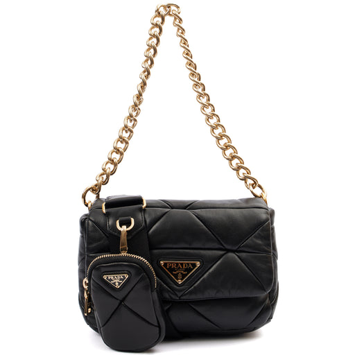 Picture of Prada Cross Body Padded Re-Nylon Shoulder Bag in Black, Leather