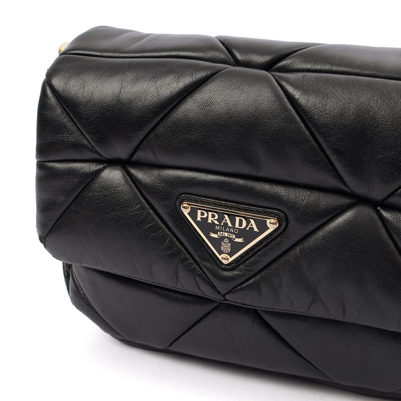 Picture of Prada Cross Body Padded Re-Nylon Shoulder Bag in Black, Leather