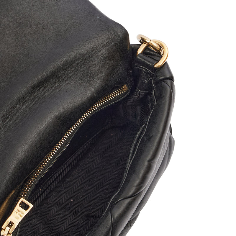 Picture of Prada Cross Body Padded Re-Nylon Shoulder Bag in Black, Leather