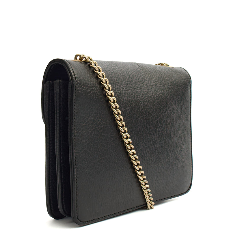 Picture of Gucci Cross Body Interlocking GG Shoulder Bag - Small in Black, Leather