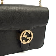 Picture of Gucci Cross Body Interlocking GG Shoulder Bag - Small in Black, Leather