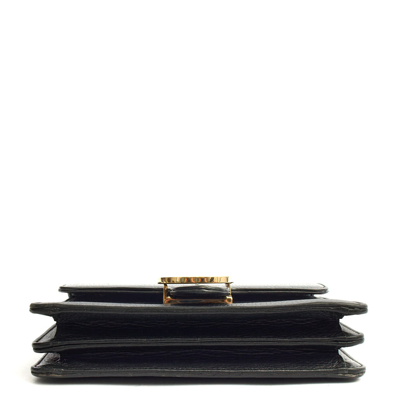 Picture of Gucci Cross Body Interlocking GG Shoulder Bag - Small in Black, Leather