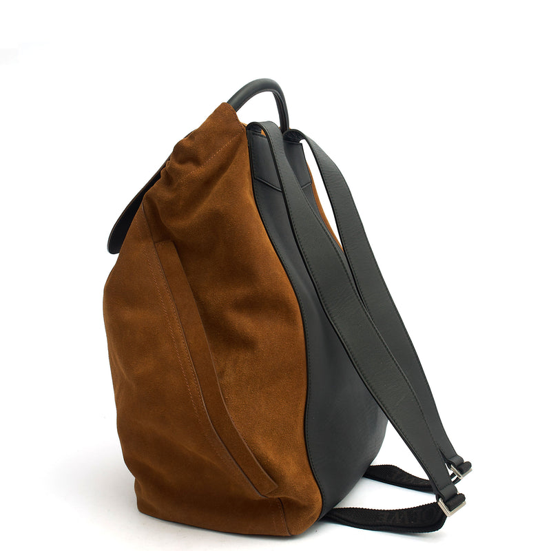 Picture of Loewe Backpack Flamenco in Brown, Suede