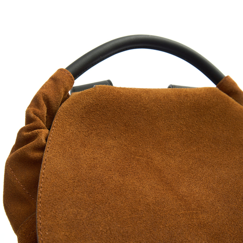 Picture of Loewe Backpack Flamenco in Brown, Suede