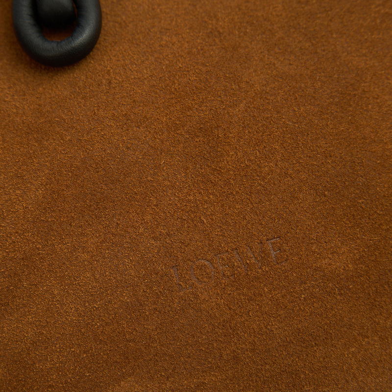 Picture of Loewe Backpack Flamenco in Brown, Suede
